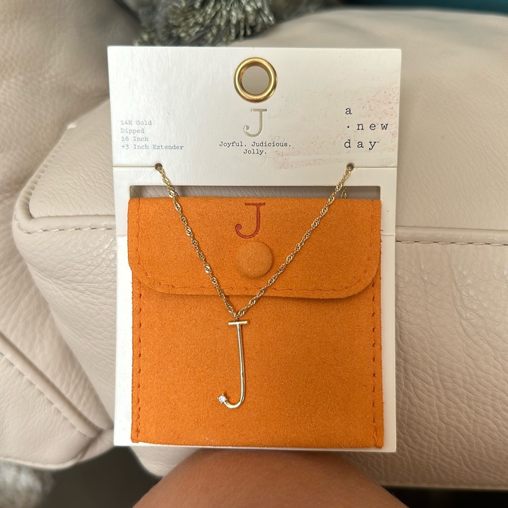 J necklace alphabet, a new day , new